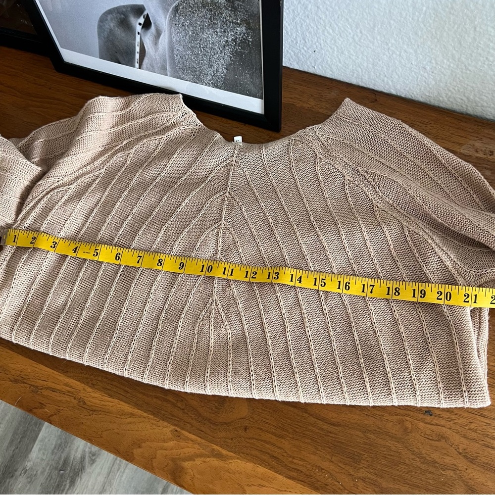 BEIGE LIGHTWEIGHT SWEATER TOP #0349 - Picture 9 of 9